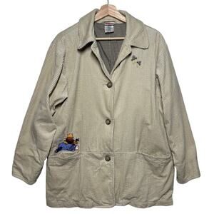 Disney Store Vintage Winnie the Pooh Eeyore Embroidered Corduroy Shacket Sz M